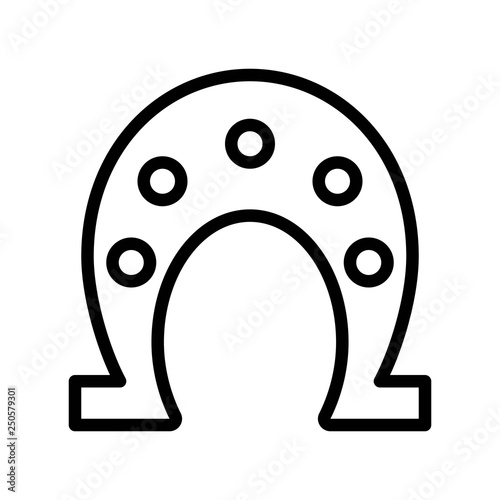 Horseshoe vector, Feast of Saint Patrick line icon