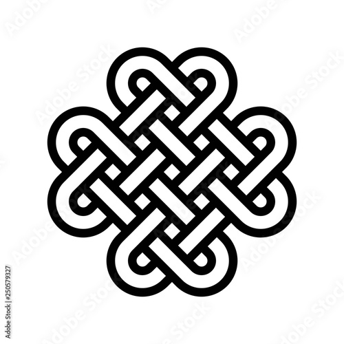 Celtic knot vector, Feast of Saint Patrick line icon