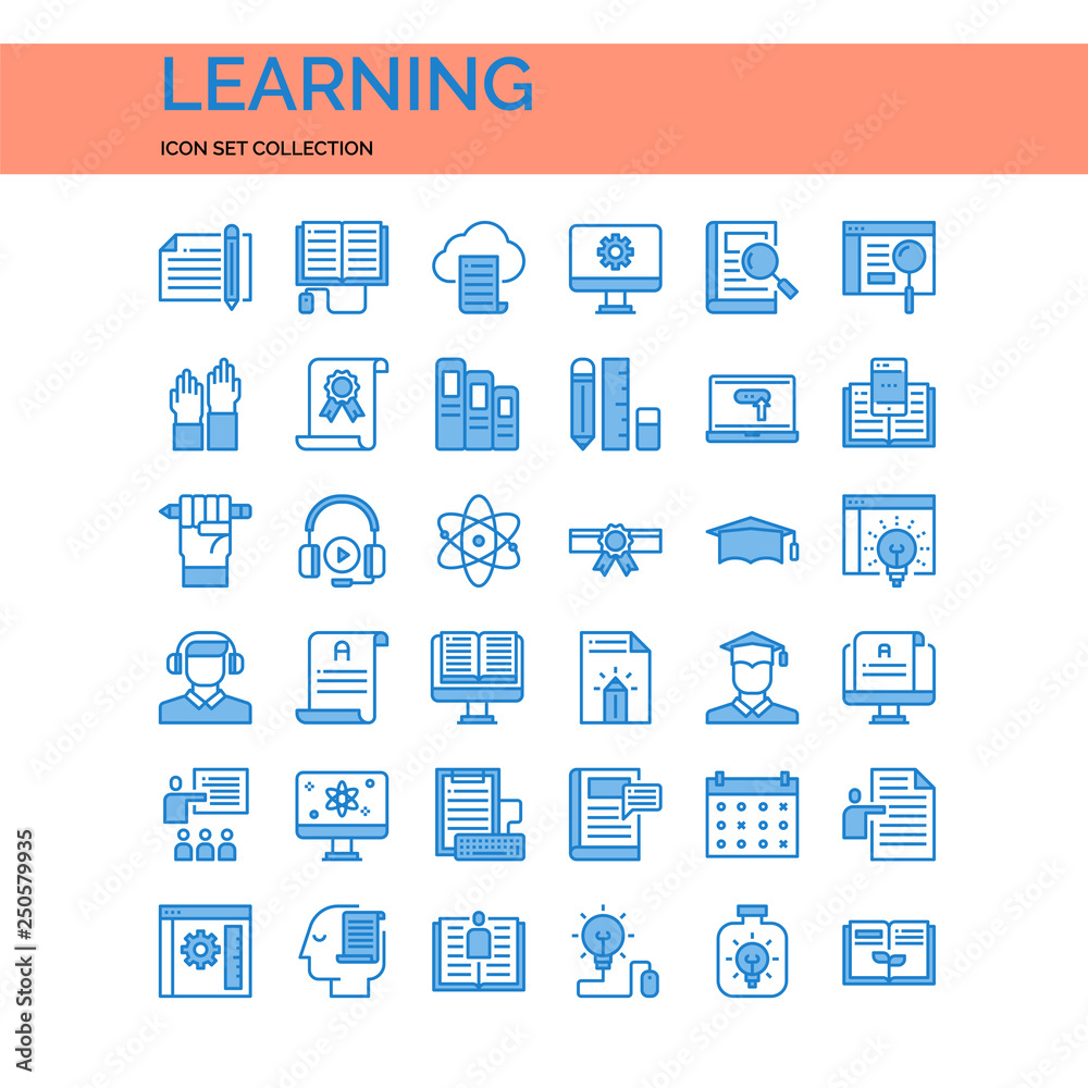 Learning Icons Set. UI Pixel Perfect Well-crafted Vector Thin Line Icons. The illustrations are a vector. Learning Icons Set. UI Pixel Perfect Well-crafted Vector Thin Line Icons. The illustrations are a vector.