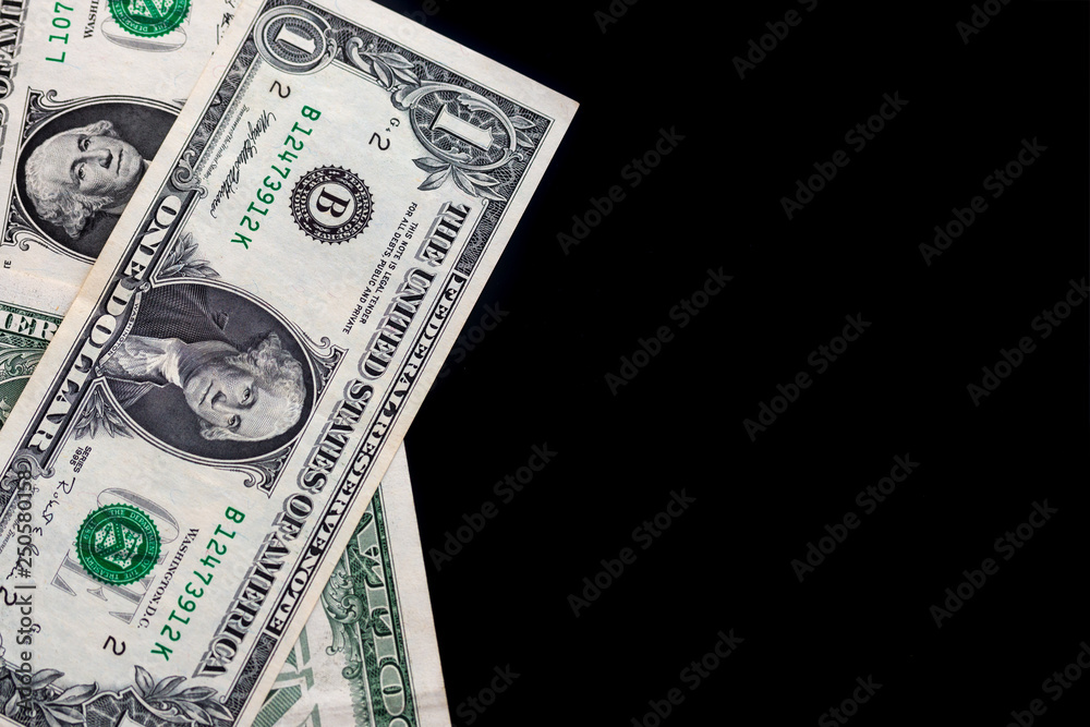 american dollar isolate on black background american dollar isolate on black background