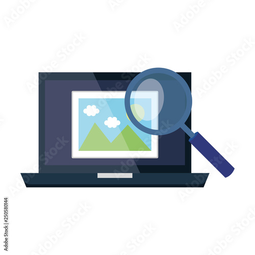 Free Download laptop with magnifying glass - GFXLoad