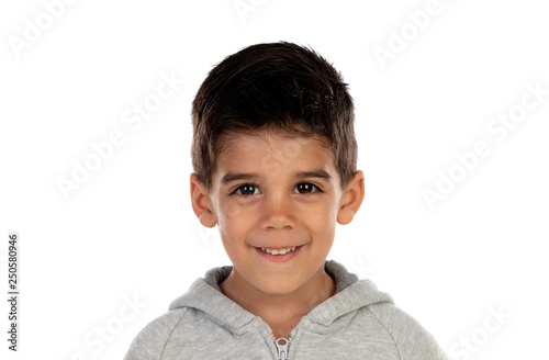 Gipsy child with grey sweatshirt