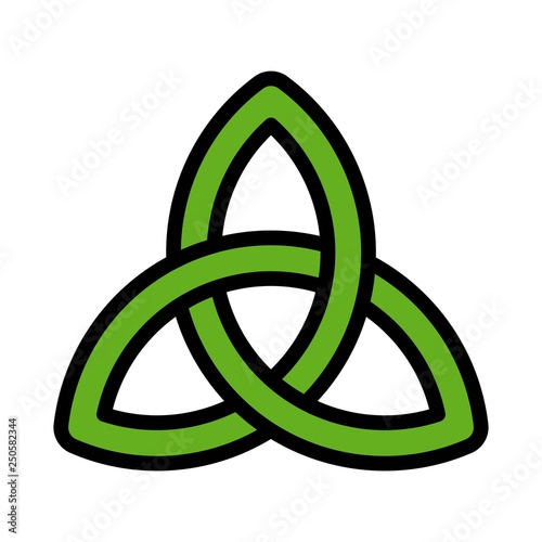 Celtic knot vector, Feast of Saint Patrick filled icon editable outline