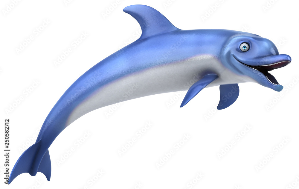 Fototapeta premium Fun Dolphin - 3D Illustration