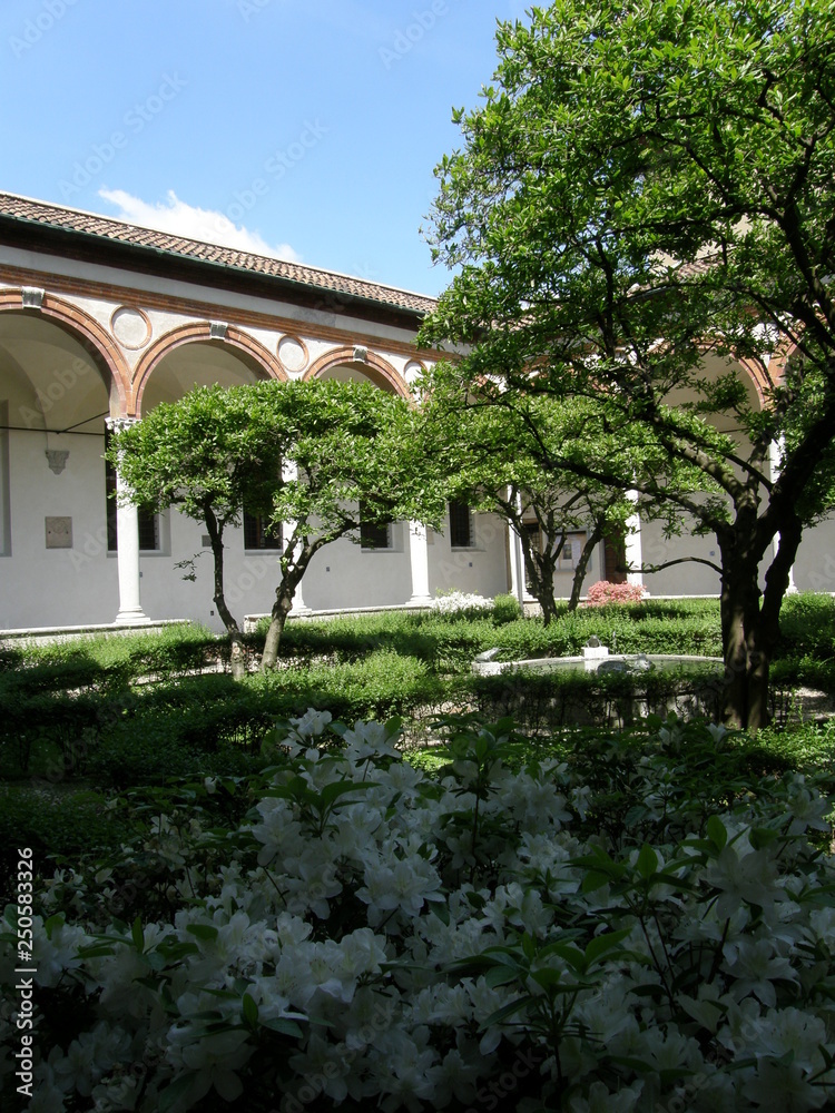 Obraz premium Inner yard of Santa Maria delle Grazie Church in Milan, Italy