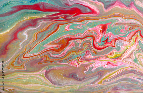 Green and red marbling pattern. Marble liquid texture.