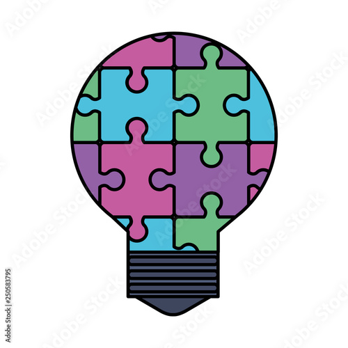 bulb light with puzzle pieces