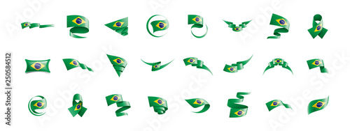 Brazil flag, vector illustration on a white background photo