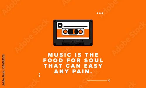 Music is the food for soul that can easy any pain Quote Poster Design