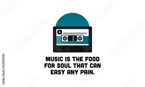 Music is the food for soul that can easy any pain Quote Poster Design