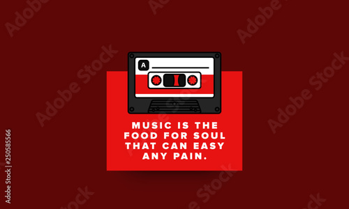 Music is the food for soul that can easy any pain Quote Poster Design