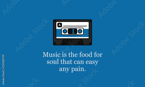 Music is the food for soul that can easy any pain Quote Poster Design