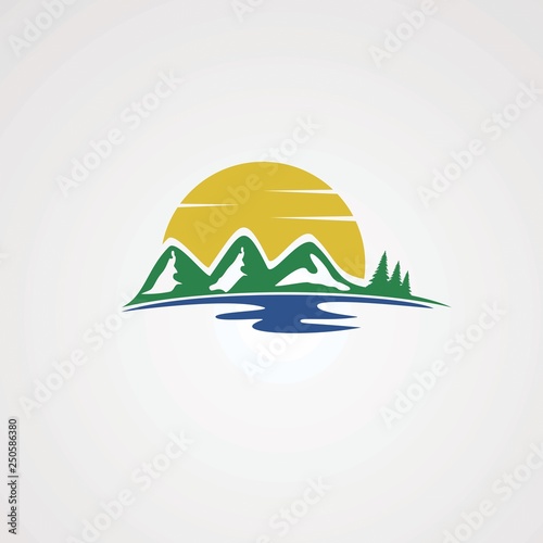 lake side logo vector, icon, element, and template for company