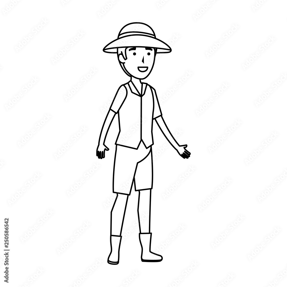 man worker of zoo character
