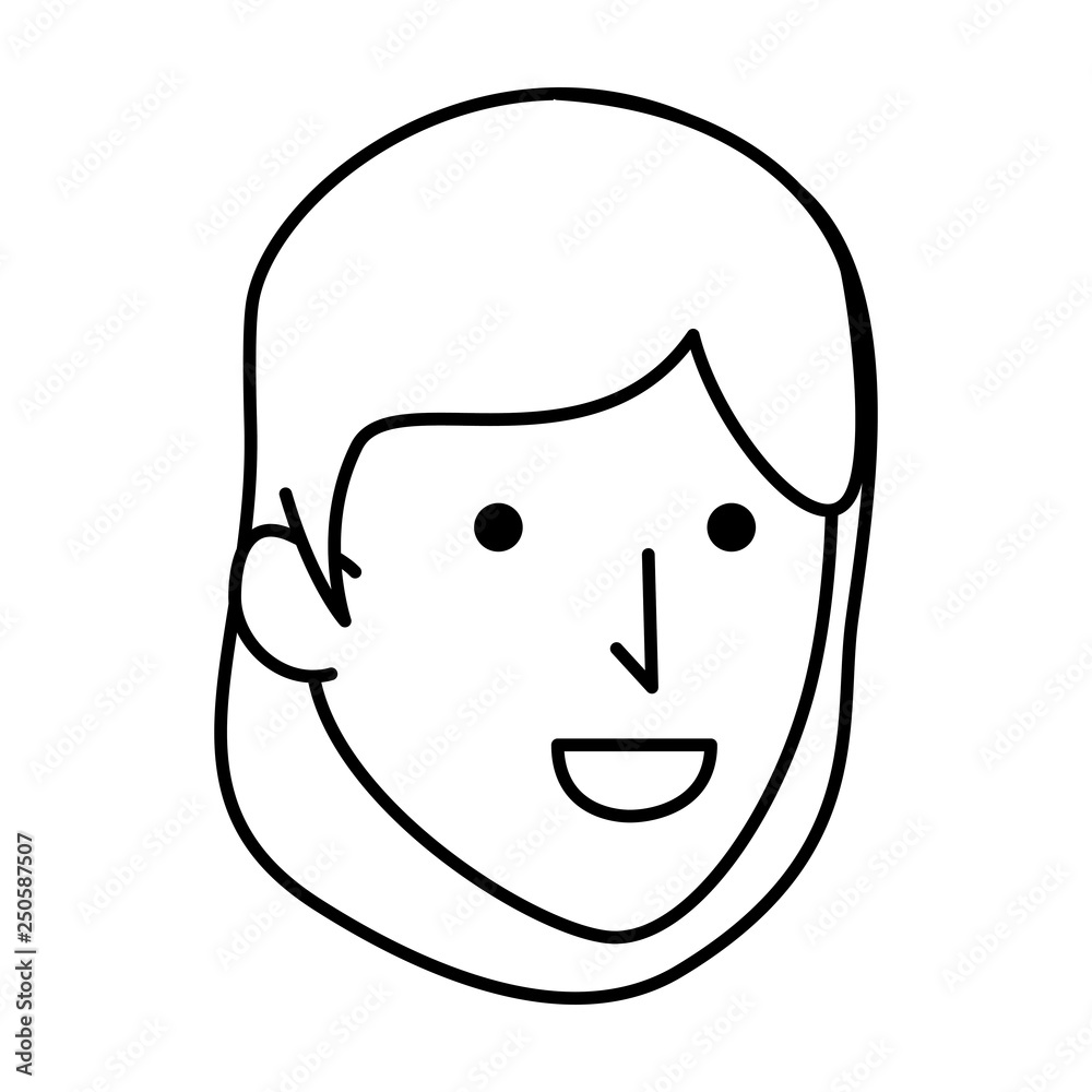 beautiful and young woman head character