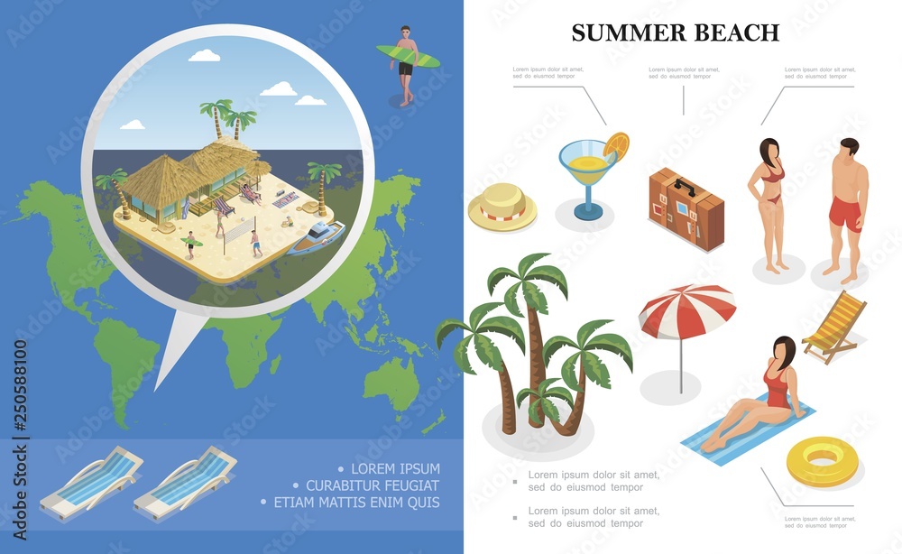 Isometric Summer Holiday Concept