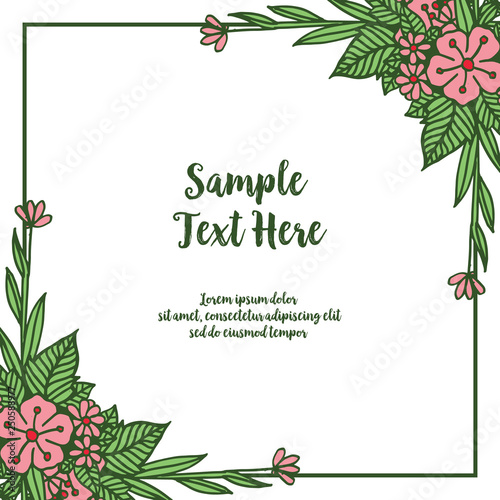 Vector illustration decorative frame flower with your sample text here hand drawn