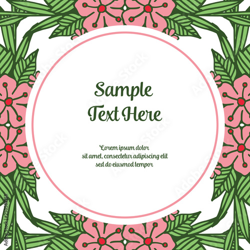 Vector illustration decorative frame flower with your sample text here hand drawn