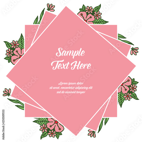 Vector illustration your sample text here with decor frame hand drawn