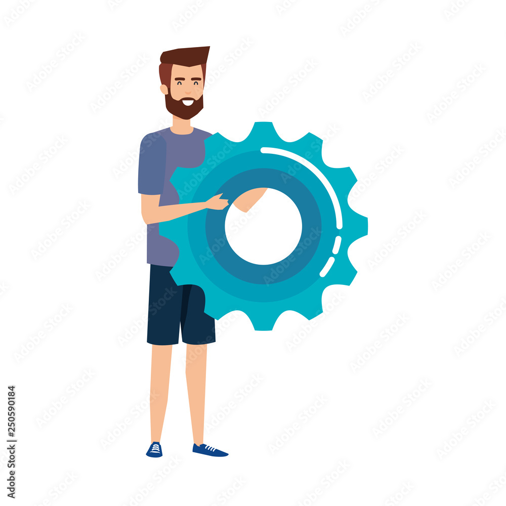 casual businessman lifting gear casual businessman lifting gear