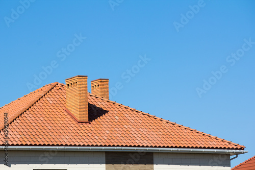 Ceramic Tiled Roof On House
