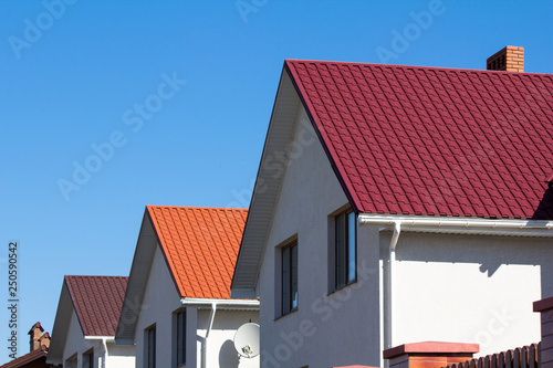 Tiled Metal Roof Or Composite Covering On House