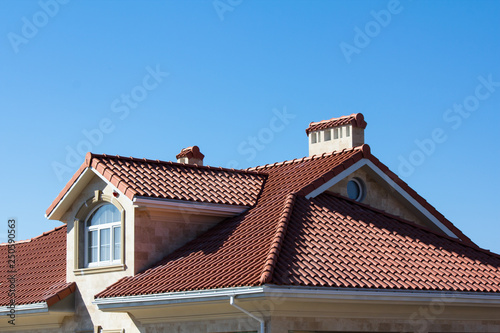 Ceramic Tiled Roof On House