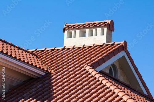 Ceramic Tiled Roof On House