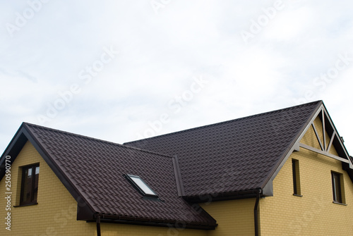 Tiled Metal Roof Or Composite Covering On House
