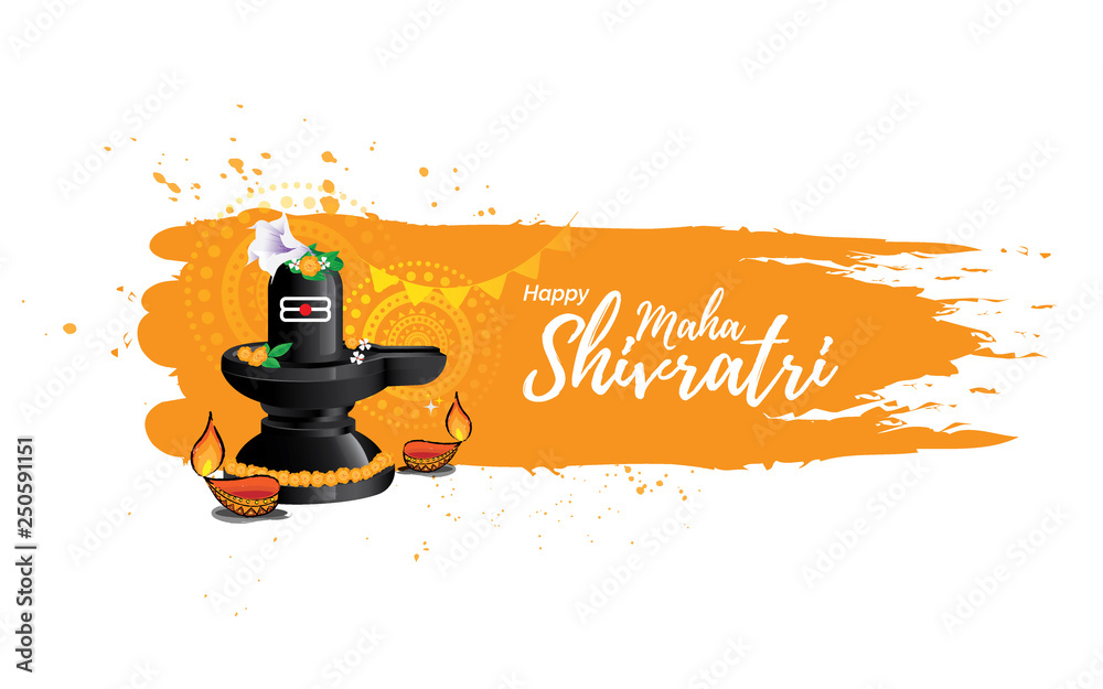 Hindu Festival Maha Shivratri Banner Background Template Design with Lingam  Vector Illustration Stock Vector | Adobe Stock