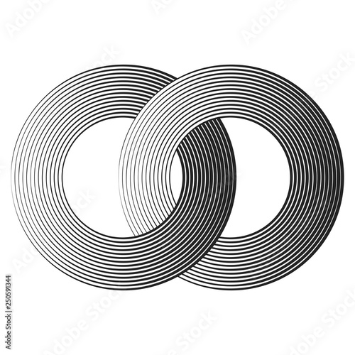 abstract halftone intersected rings