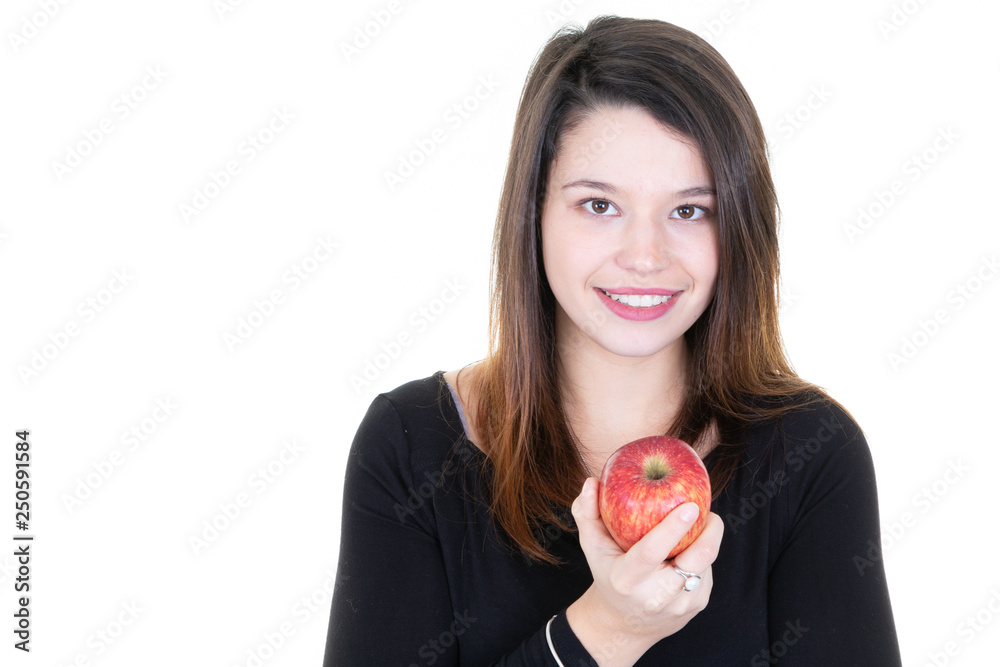 lifestyle woman apple smile beautiful red fruit lifestyle woman apple smile beautiful red fruit