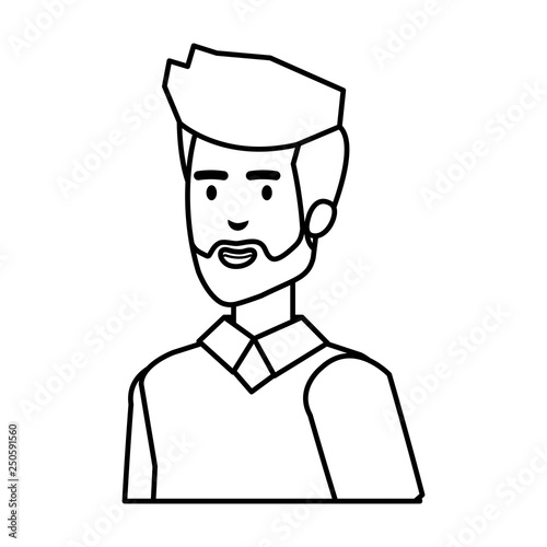 young and casual man with beard character