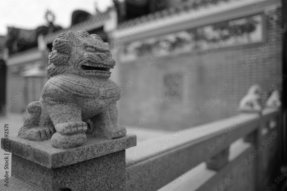 Chinese ancient style temple lion decoration