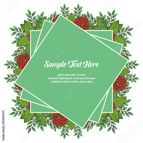 Vector illustration beautiful flower frame with your sample text here hand drawn