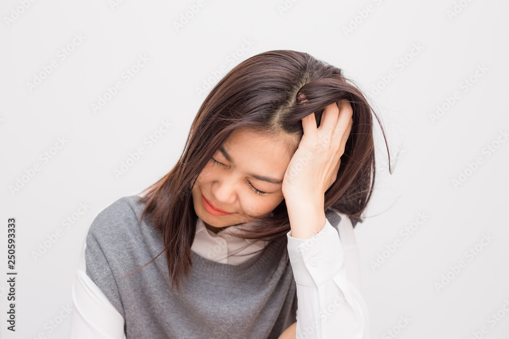 Smiling feel free of beautiful asian short hair women Smiling feel free of beautiful asian short hair women