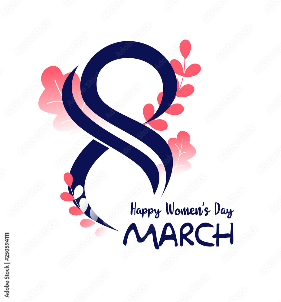 8 march women's day vector illustration and calligraphy. 8 march women's day vector illustration and calligraphy.