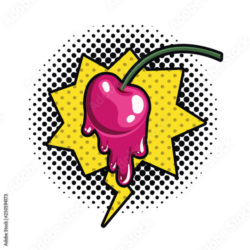 cherry dripping isolated icon