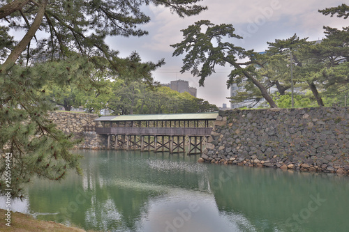 a Sayabashi bridge of Takamatsu castle in Takamatsu photo