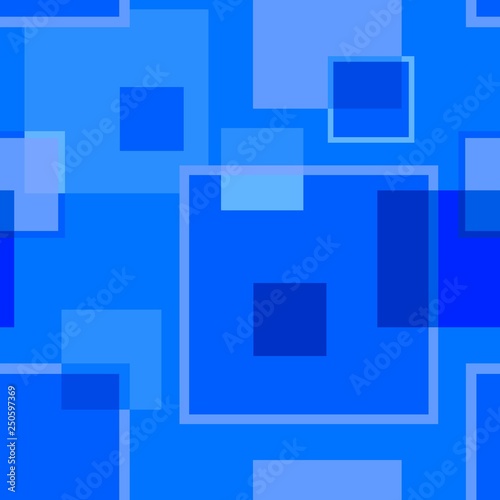 Intersecting blue squares pattern. Vector design.