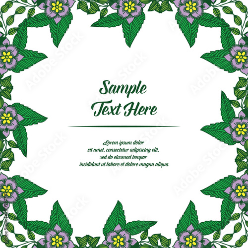 Vector illustration your sample text here with flower style frame hand drawn