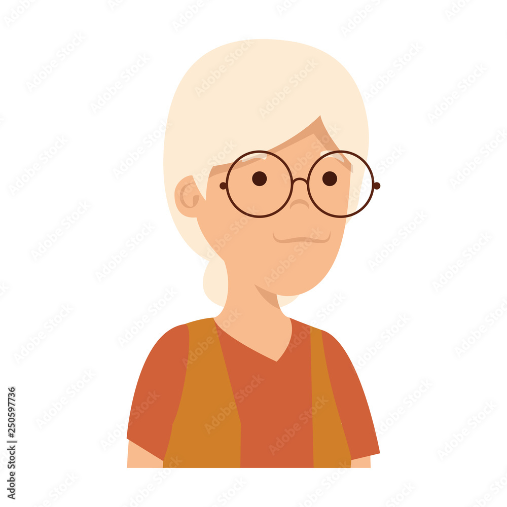 old woman character icon