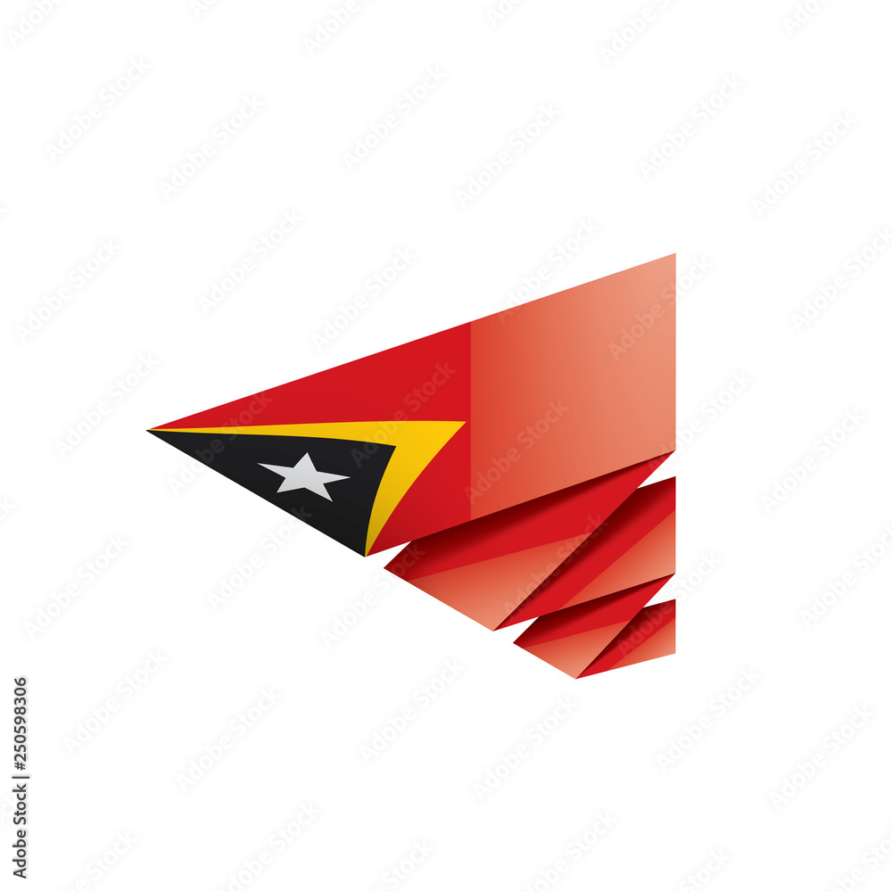 east timor flag, vector illustration on a white background
