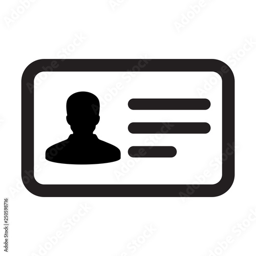 Tag icon vector male user person profile avatar symbol with identity card in flat color glyph pictogram illustration