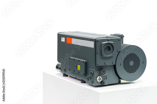 High technology & modern of new Generation high pressure rotary vane vacuum pump for packaging food chemical pharmaceutical and other industrial process isolated on white background with clipping path