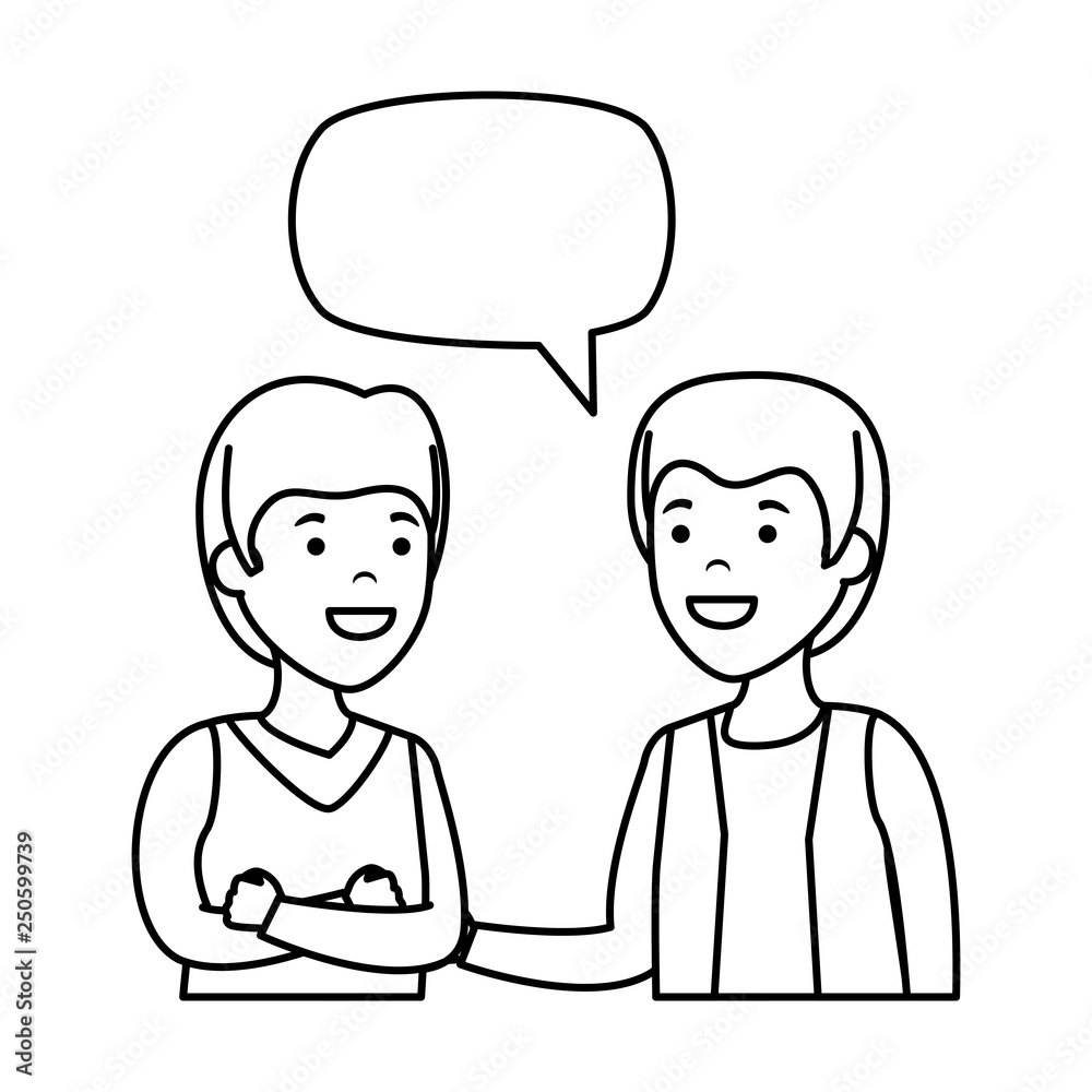 young couple men talking characters young couple men talking characters