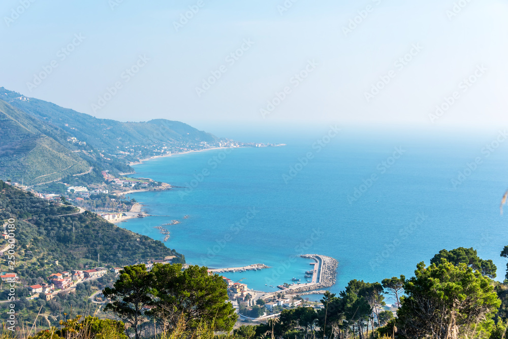 Mediterranean Sea View from The Mountains of Southern Italy