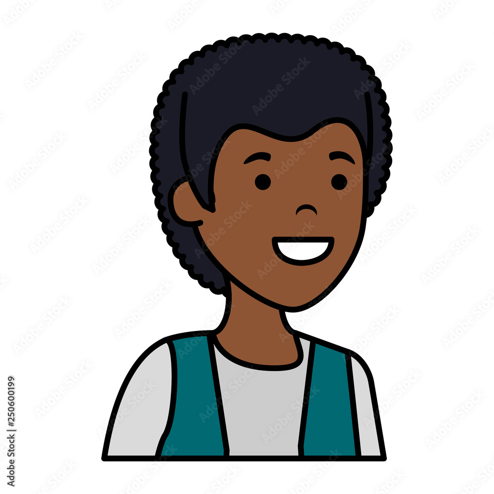 young and casual black man character young and casual black man character