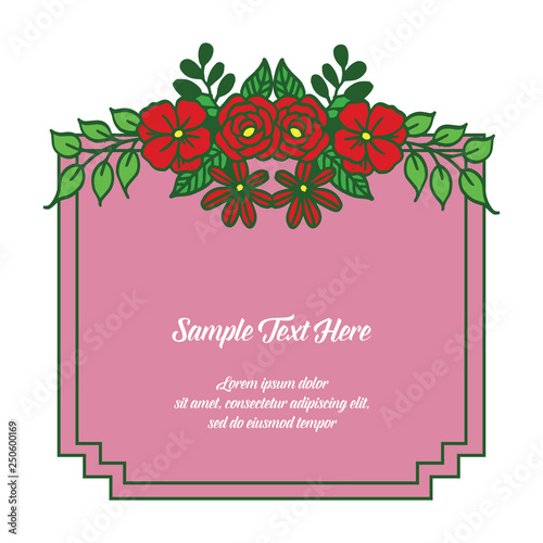 Vector illustration your sample text here with beautiful flower frame hand drawn