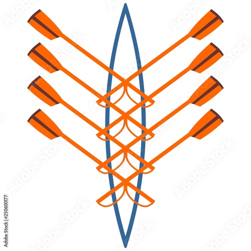 Vector logo for rowing club orange and green photo